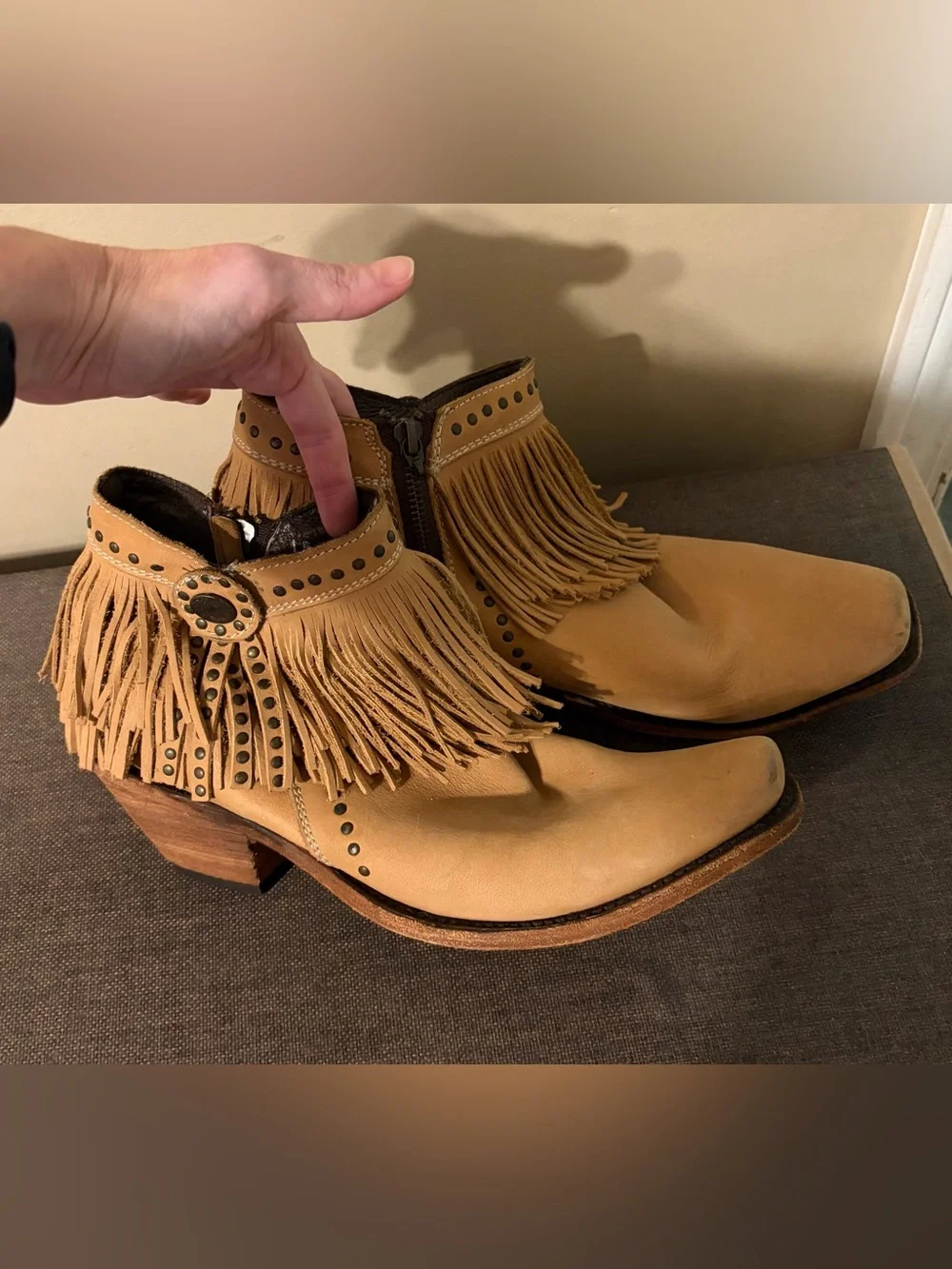 Handmade in Mexico Fringed Real Leather Ankle Bootie